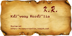 Kövesy Rozália névjegykártya