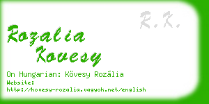 rozalia kovesy business card