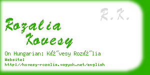 rozalia kovesy business card